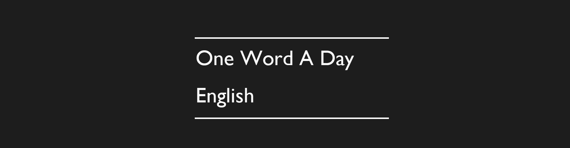  One Word A Day English